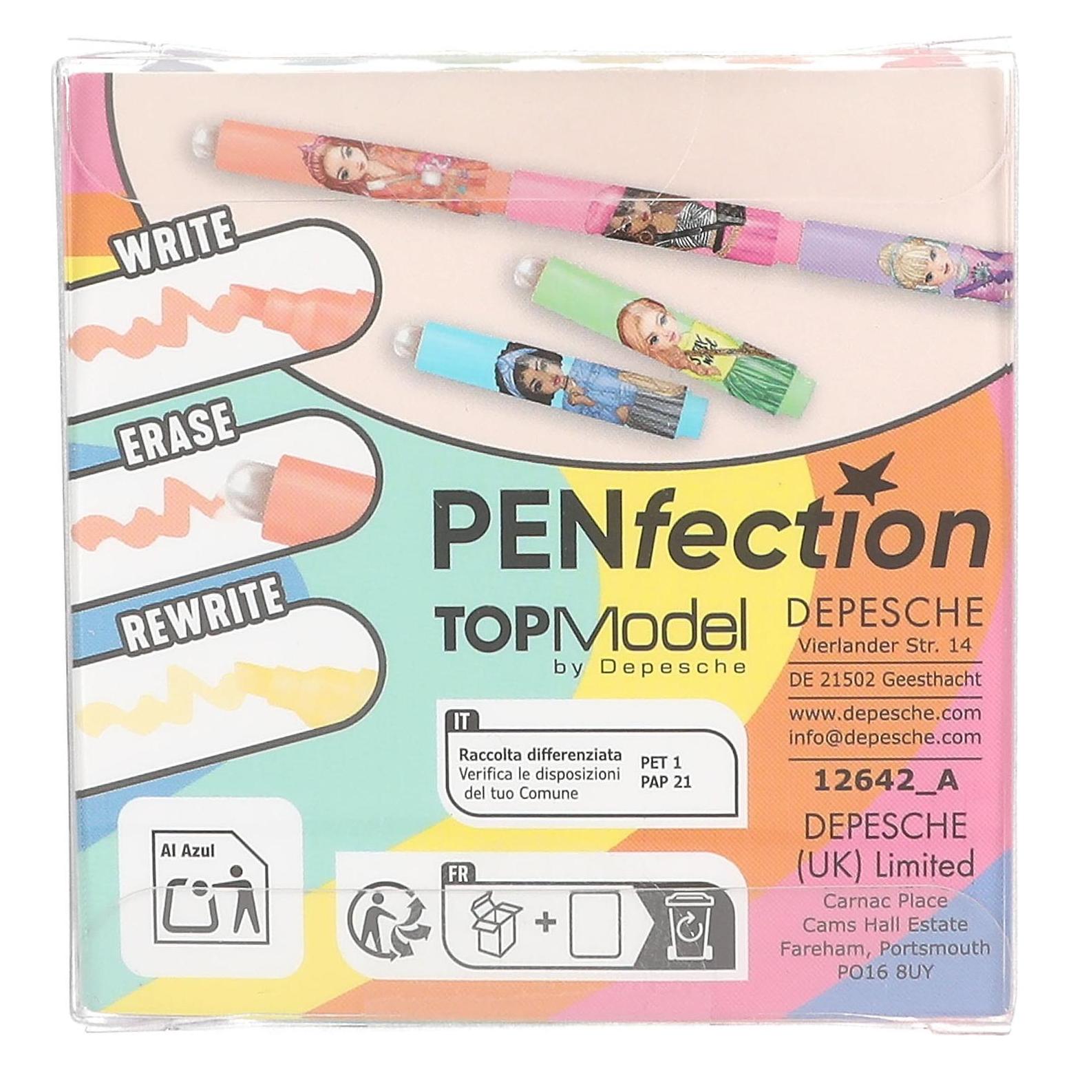 Top Model Topmodel - TOPModel Erasable Mini Highlighter - Pink, Orange, Yellow, Blue, Green, Purple - Mini (6x) (412642)