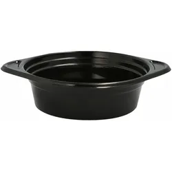 Papstar 12x Mehrweg Suppenschalen Suppenterrinen mit Anfasser 500ml O15,6cm schwarz