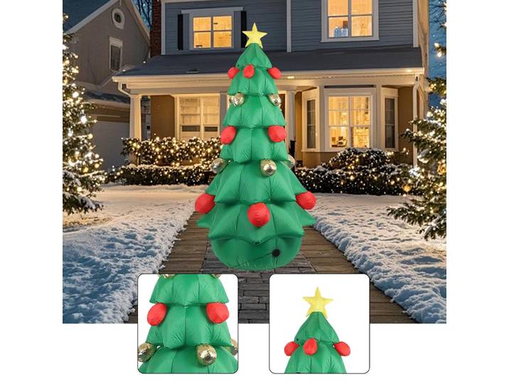 Arbre de noël gonflable de 7.87 pieds, Statue gonflable mignonne avec lumière pour décoration extérieure de jardin et de pelouse