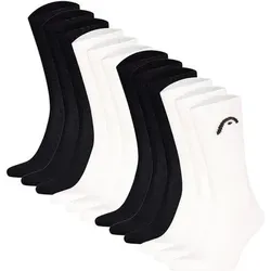 HEAD Unisex Socken, 12er Pack - All Sport Training Crew, Sportsocken, Logo, Größe 39-42 in Schwarz 22
