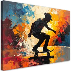 BILD auf Leinwand, Skater in einer städtischen Umgebung voller Energie