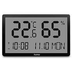 hama 00222232 Thermometer und Hygrometer Lombok, digital, für innen, Schwarz