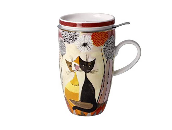 Goebel Rosina Wachtmeister Teetasse SOFFIONI mit Deckel und Sieb 450ml Porzellan