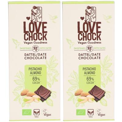 Lovechock Date Chocolate Pistachio Almon 2x 2x70 g