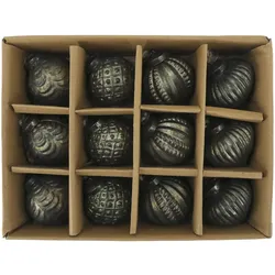 Chic Antique Weihnachtskugeln in einer Schachtel 12er Set, H6, Ø5.5 cm antique olive