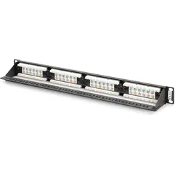 Digitus Patch Panel 19 Zoll 24Port Cat6, Server Zubehör, Schwarz