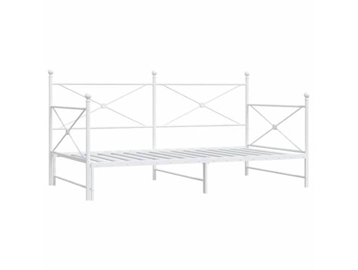 PUGYNBK Diwan mit Nest, ohne Matratze, Weiß, 100 x 190 cm, Stahl Lattenrost, Stauraum, stabile Füße, für Wohnzimmer oder Schlafzimmer