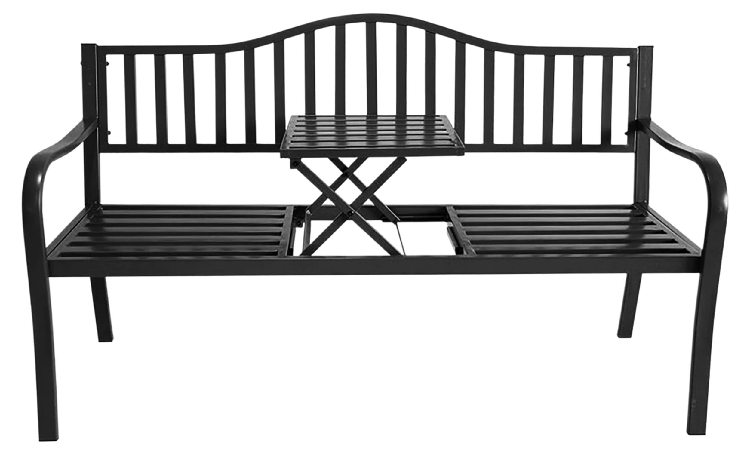 Famanu Gartenbank mit integrierter Tischplatte - 150 x 56 cm, wetterfest, 2-in-1 Lösung