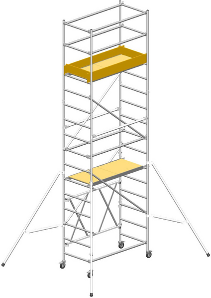 Svelt Roller S - Trabattello in alluminio - Stabilizzatori telescopici - Altezza 5m