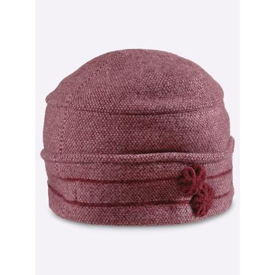 Strickmütze CASUAL LOOKS, Damen, rosa (bordeaux), Wolle, Mützen Strickmütze