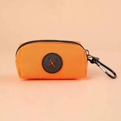 Uplifted Finds Canvas Dog Poop Bag Holder Outdoor Pet Waste Bag Dispenser orange