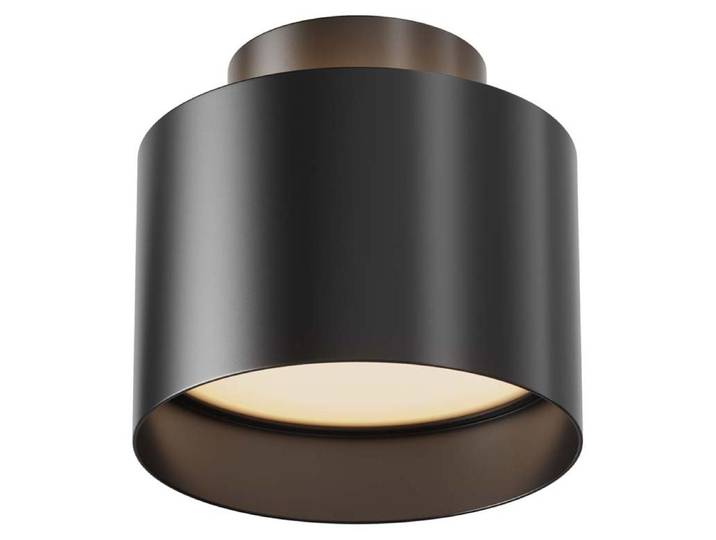 Plafonnier LED\, métal\, noir\, blanc chaud