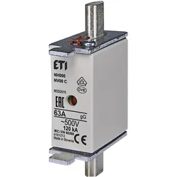 3x Eti, Sicherung, 004181212 Sicherungseinsatz (NH000 (63 A)