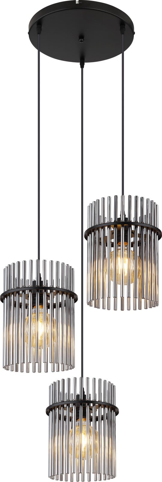 Globo Lighting hanglamp bar accent zwart met LED