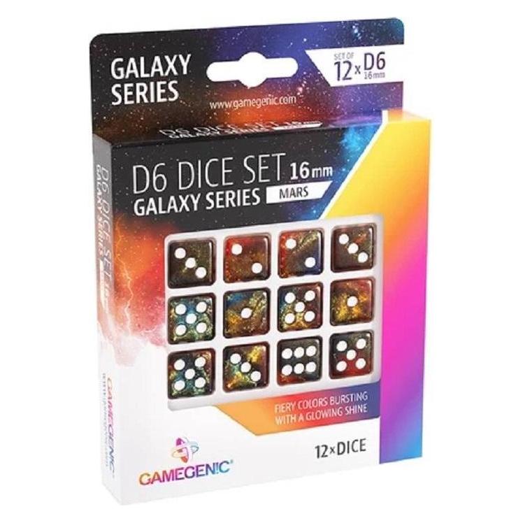 Gamegenic Set de 12 Dés D6 - Galaxy Series : Mars (GGS50020)