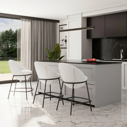 Barhocker Zoa Creme Struktur Gepolstert