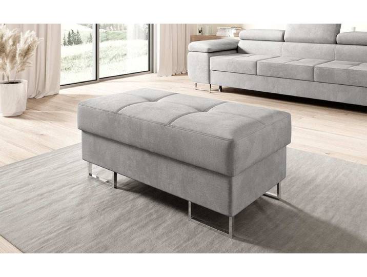 Beistellhocker Jess mit Stauraum - Anthrazit - Samt - Luxusbetten24