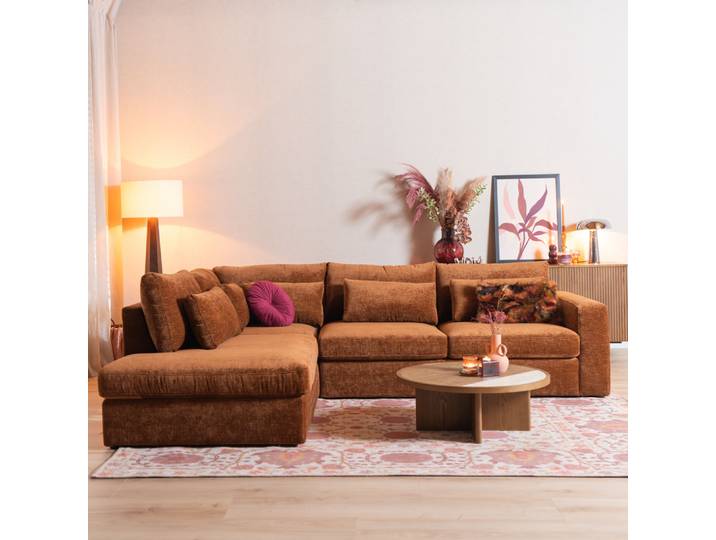 Bronx71 Ecksofa Kyle chenille kupfer links
