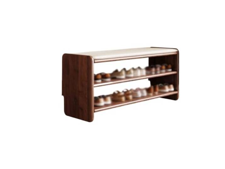 Schuhregalbank aus Holz for Eingangsbereich, Schrank Geräumig(Bruin,Mittel)