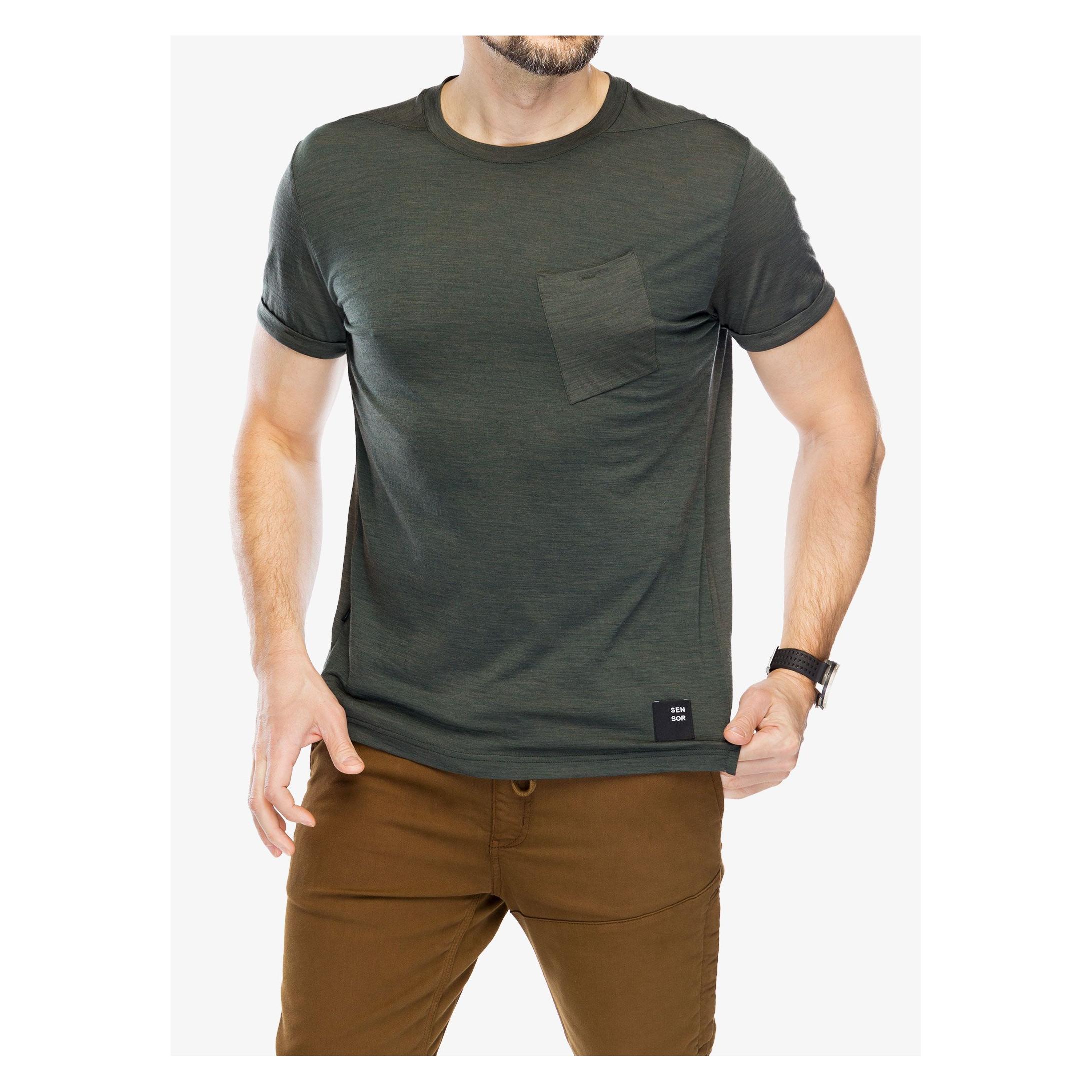 No Name Koszulka merino Sensor Merino Air Traveller Tee - olive green rozmiar: xl (XL) (546250)