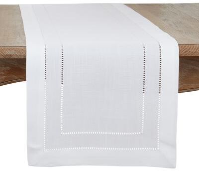 "Saro Lifestyle Double Hemstitch Design Table Runner - 16""x72"""