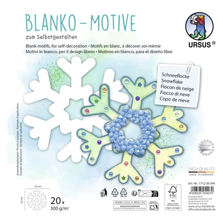 Ursus Blanko-Motiv Schneeflocke (300 g/m²) (17120004F)