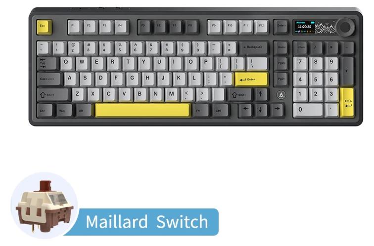 AK980 V2 Gaming-Mechanische Tastatur - 98 Tasten - Maillard-Schalter - Bluetooth/2,4G/USB - Hot-Swap - 2,9 cm TFT-Farbbildschirm