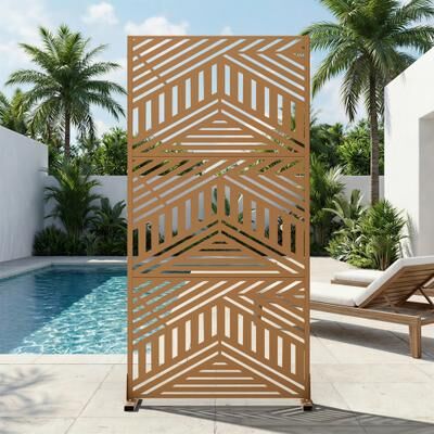 Dovelina Outdoor Privacy Screen Metal Privacy Screen Panel Free Standing