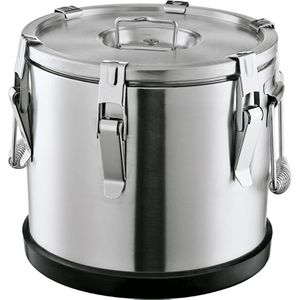 WAS Thermobehälter Edelstahl, hält 6 h warm, silber, auslaufsicher, 15 Liter