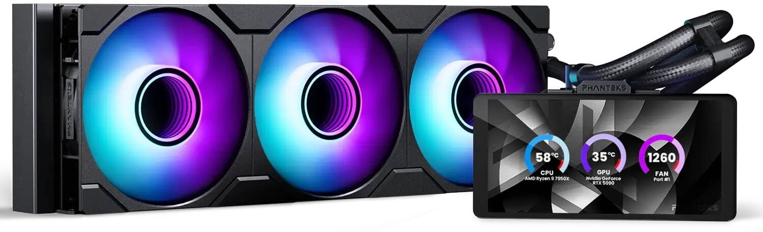 PHANTEKS Glacier One 360M25 LCD AiO-Wasserk&uuml;hlung, 6-Zoll-Displa...