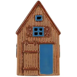 IB Laursen Lichthaus Visby Scheune mit blauer Tür, Braun - 11,5 x 8,7 x 20 cm