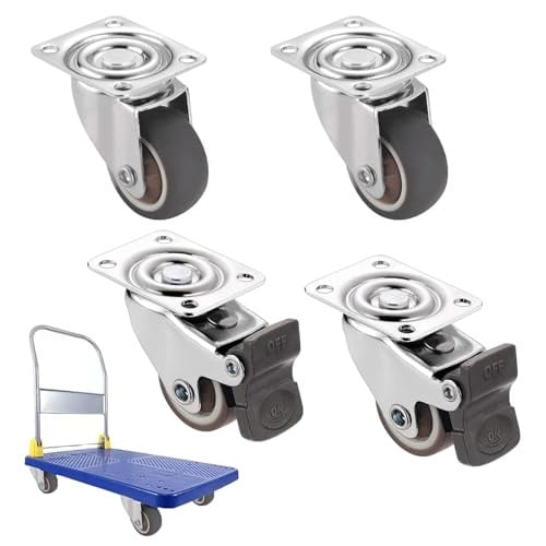 ZTMAKYLH 4 zwenkwielen met rem, 25 mm, voor meubels en trolleys