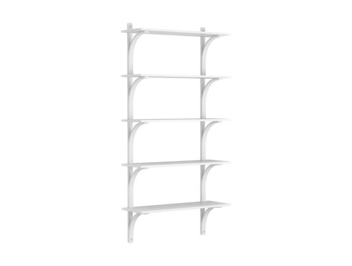 Swedese Levi Regal 5 Fachboden Weiß lasierte Esche-aluminium, 90 cm