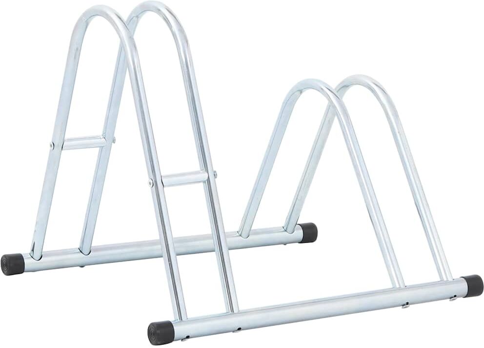 vidaXL Support de vélo au sol autoportant pour 2 vélos acier galvanisé