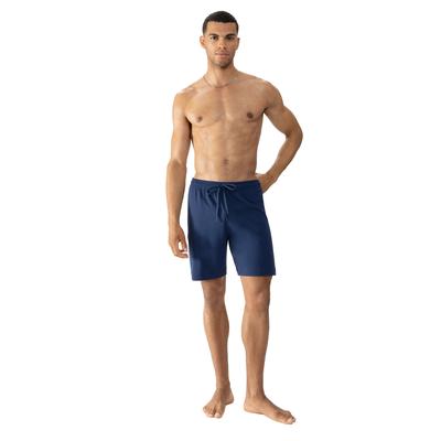 Pyjamashorts MEY "SOLID NIGHT", Herren, Gr. S, N-Gr, blau (neptune), Interlock, Obermaterial: 100% Baumwolle, bequem kurz, Hosen, Komfortbund mit Kordelzug