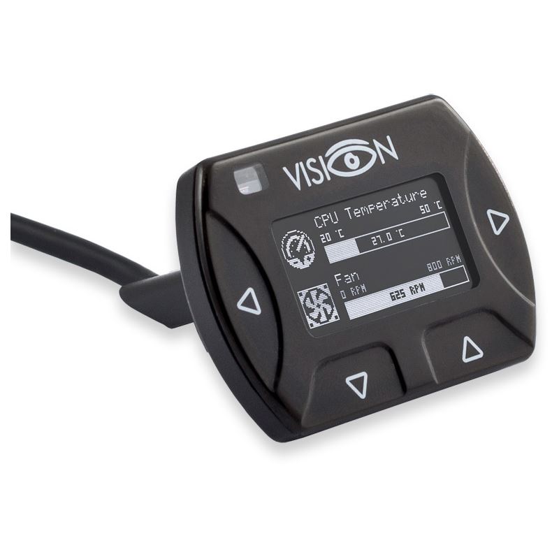 aqua computer VISION Touch mit ext. USB-Kabel, IR, Temp.-Messung