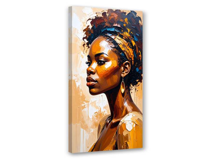 Feeby Leinwandbild Glamouröses Porträt einer afrikanischen Frau 40x80cm, Braun, Person/Charakter, Rechteckig, 40x80 cm, Bilder & Rahmen, Bilder, Leinwandbilder