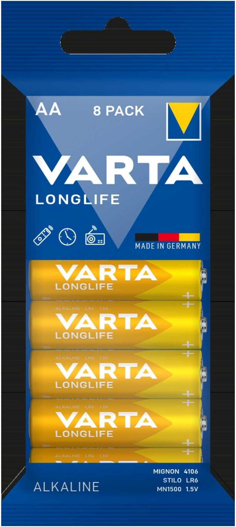 Varta Batterie LONGLIFE AA, 8-er Folie (04106101328)