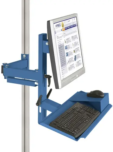 Manuflex ZB8287.5007 Ergonomie Monitorträger für CANTOLAB und ALU mit Tastatur- und Mausfläche, VESA-Adapter 75mm