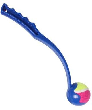 PetsAreLife Fetch It Manual Dog Ball Launcher & Thrower Blue