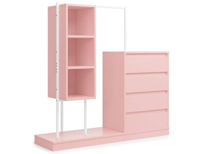 Armoire à tiroirs ensemble armoire armoire rose buffet portant 100 x 40 x 135 cm rose
