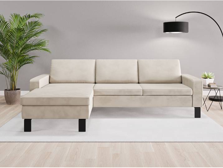 Ecksofa Rio Nr. 1 links - Beige/Braun (Beige) - Vintage Velours