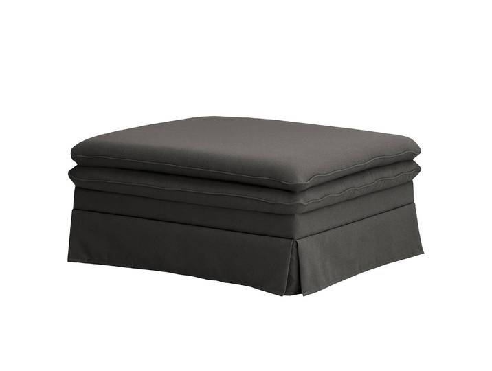 Polsterhocker Dailman mit Husse 105 x 90cm Grau/Anthrazit Webstoff Haiba: Anthrazit
