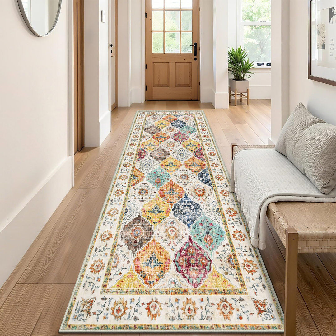 TAKKUI Extra Long Hallway Hall Runner Vintage Colourful Runner 60 x 240cm