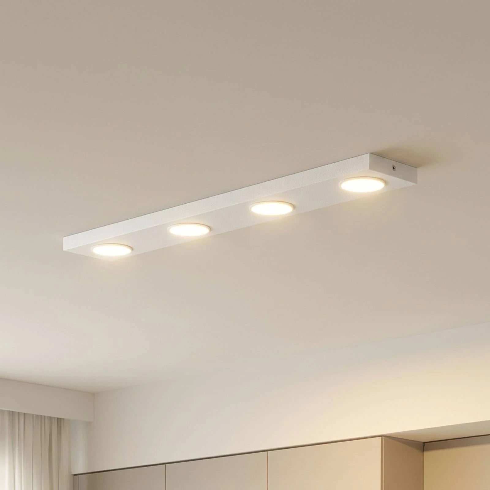 Sigma Hero moderne plafondlamp wit met glazen kap, dimbaar