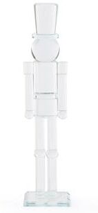 Zodax Christmas Modern Clear Glass Nutcracker Figurine
