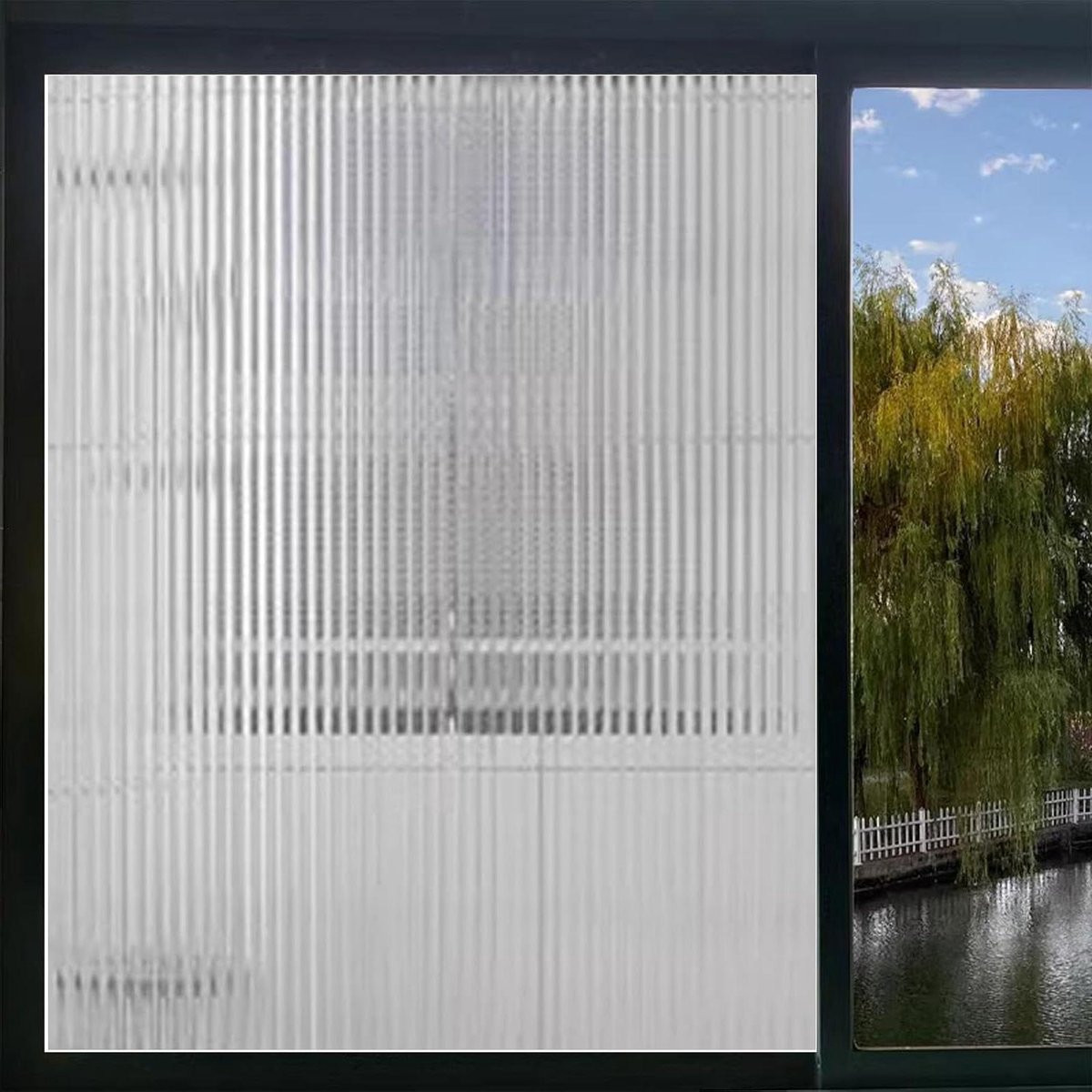 Kleurrijke zelfklevende privacy raamfolie in melkglasstijl, herbruikbaar, 30 x 100 cm