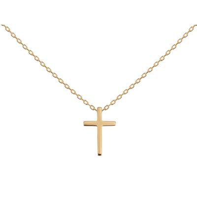 Kette mit Anhänger JACQUES LEMANS "Kreuz", gelbgoldfarben, Halsketten, Damen, Edelstahl, L: 47