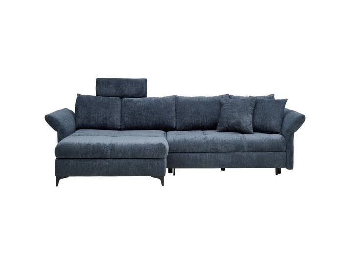 Ecksofa, Blau, 291x153 cm, Textil, 2-3-Sitzer & Ottomane Rechts, Modern