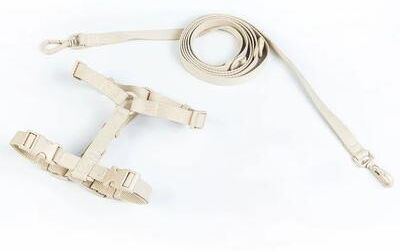 Uplift Picks Macaron Series Adjustable Dog Harness Vest And Pet Leash Set For Small And Medium Dogs beige m